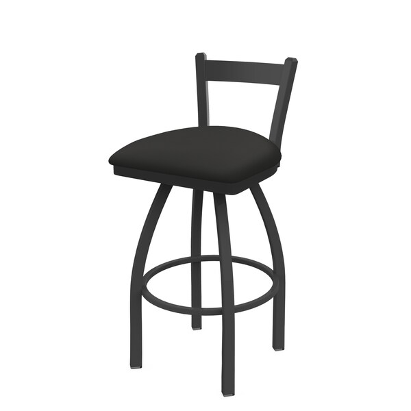 25" Low Back Swivel Counter Stool, Pewter Finish, Canter Iron Seat